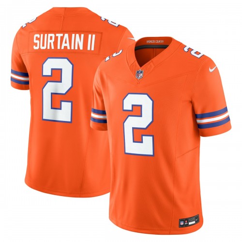 Patrick Surtain II Denver Broncos Nike Alternate Mile High Collection 1977 Throwback Vapor F.U.S.E. Limited Jersey - Orange