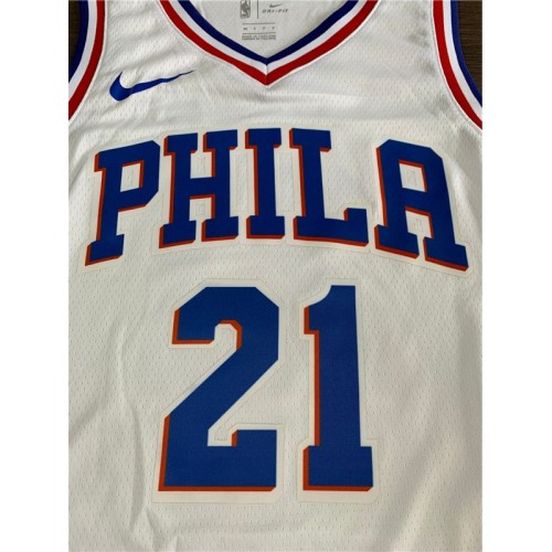 Men's Philadelphia 76ers Joel Embiid #21 White Swingman Jersey - Association Edition