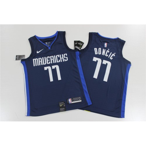 Men's Dallas Mavericks Luka Doncic #77 Navy Finished Swingman Jersey - Statement Editon