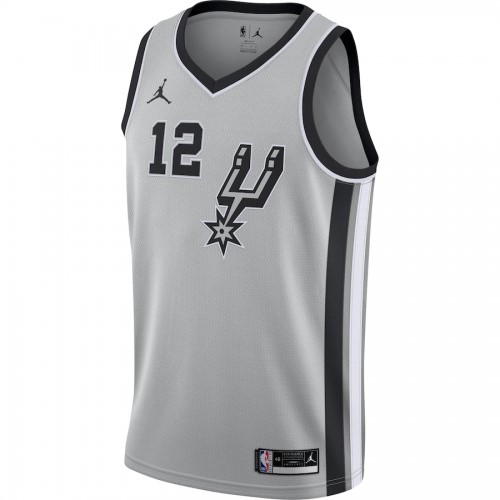 Men's San Antonio Spurs LaMarcus Aldridge #12 Jordan Silver 20/21 Swingman Jersey- Statement Edition