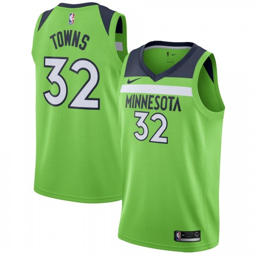 Men's Minnesota Timberwolves Karl-Anthony Towns #32 Nike Green Swingman Jersey - Statement Edition