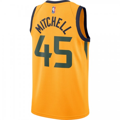 Men's Utah Jazz Donovan Mitchell #45 Jordan Gold 2020/21 Swingman Jersey - Statement Edition