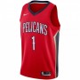 Men's New Orleans Pelicans Zion Williamson #1 Nike Red 19/20 Swingman Jersey - Statement Edition