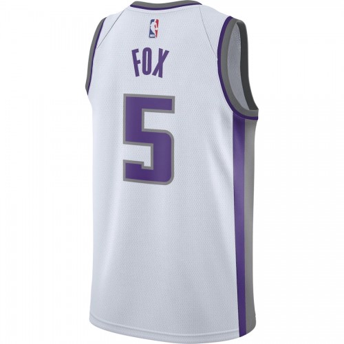 Men's Sacramento Kings De'Aaron Fox #5 Nike White Swingman Jersey - Association Edition