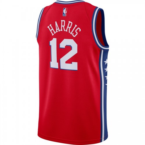 Men's Philadelphia 76ers Tobias Harris #12 Jordan Red 2020/21 Swingman Jersey - Statement Edition