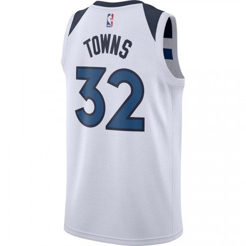 Men's Minnesota Timberwolves Karl-Anthony Towns #32 Nike White Swingman Jersey - Association Edition