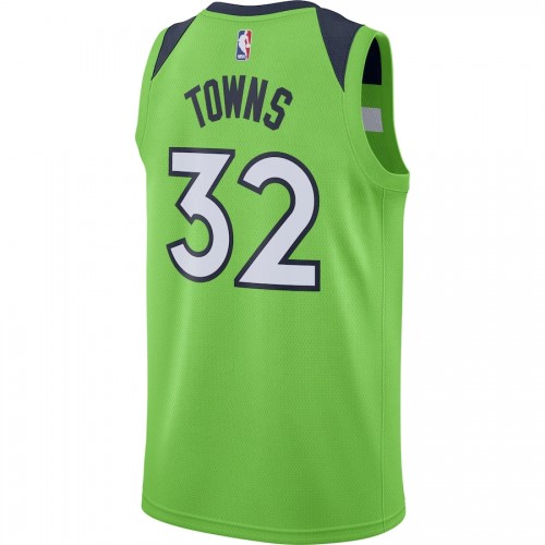 Men's Minnesota Timberwolves Karl-Anthony Towns #32 Nike Green Swingman Jersey - Statement Edition