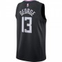 Men's LA Clippers Paul George #13 Jordan Black 202021 Swingman Jersey - Statement Edition