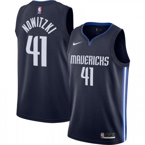 Men's Dallas Mavericks Dirk Nowitzki #41 Nike Navy Finished Swingman Jersey - Statement Edition