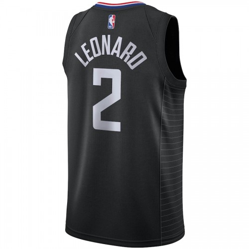 Men's LA Clippers Kawhi Leonard #2 Black Swingman Jersey - Statement Edition