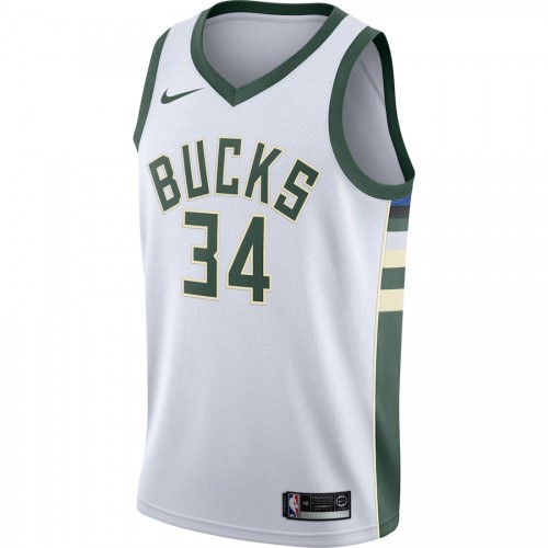 Men's Milwaukee Bucks Giannis Antetokounmpo #34 White Swingman Jersey - Association Edition