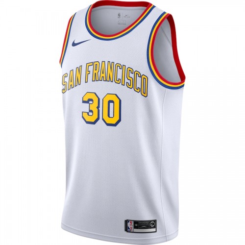 Men's Golden State Warriors Stephen Curry #30 White Classics Swingman Jersey - Classic Edition