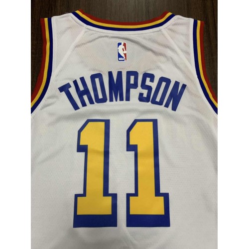 Men's Golden State Warriors Klay Thompson #11 White Classics Swingman Jersey - Classic Edition