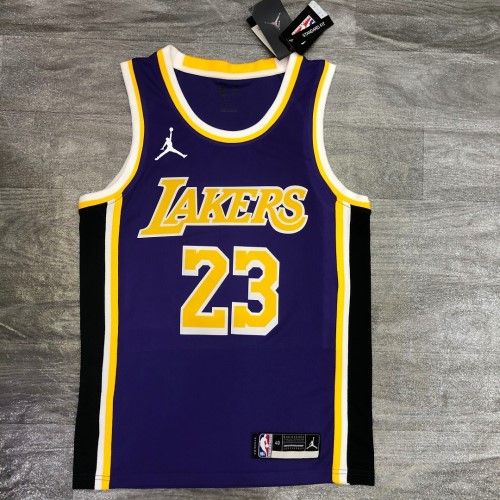 Men's Los Angeles Lakers LeBron James #23 Jordan Purple 20/21 Swingman Jersey - Statement Edition