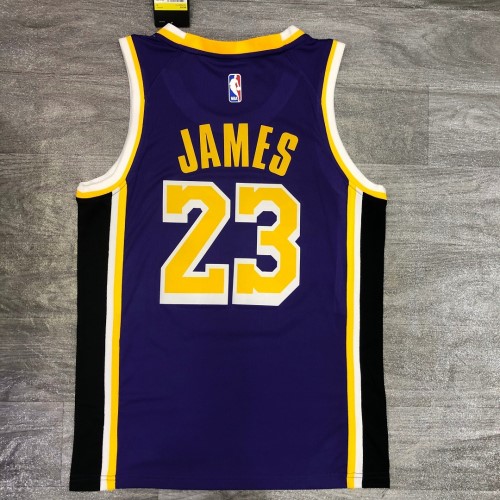 Men's Los Angeles Lakers LeBron James #23 Jordan Purple 20/21 Swingman Jersey - Statement Edition