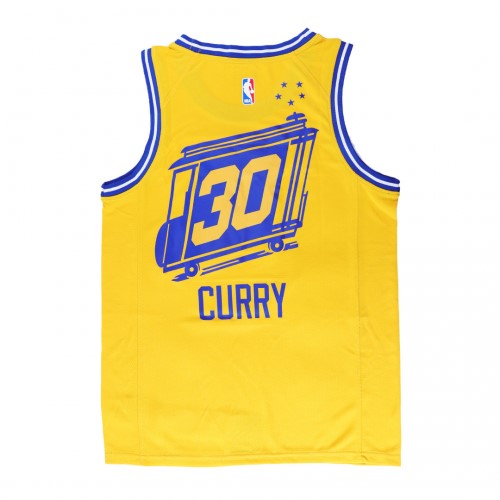 Men's Golden State Warriors Curry #30 Yellow Classics Finished Swingman Jersey -City Classic Edition