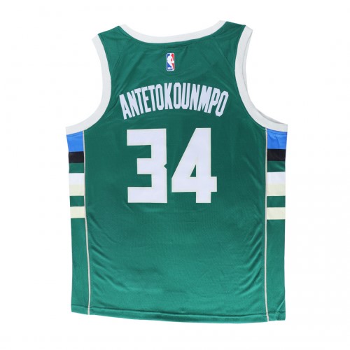 Men's Milwaukee Bucks Giannis Antetokounmpo #34 Green Swingman Jersey - Icon Edition