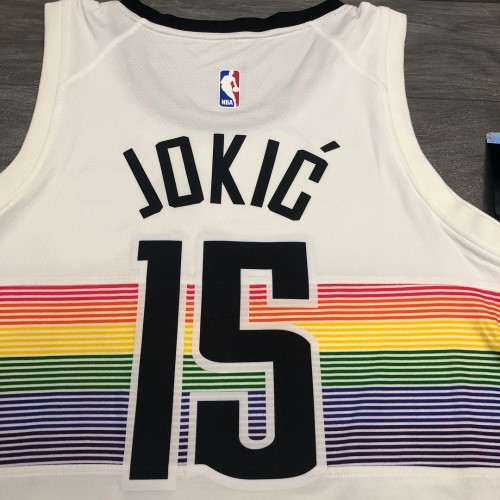 Men's Denver Nuggets Nikola Jokic #15 Nike White Swingman Player Jersey – City Edition