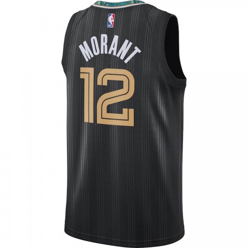 Men's Memphis Grizzlies Ja Morant #12 Nike Black 2020/21 Swingman Jersey - City Edition