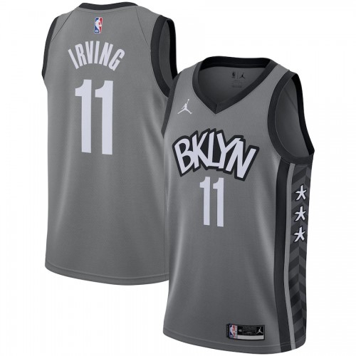 Men's Brooklyn Nets Kyrie Irving #11 Jordan Gray 2020/21 Swingman Jersey - Statement Edition