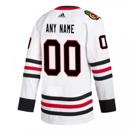 Men's Chicago Blackhawks adidas White Away Authentic Custom Jersey