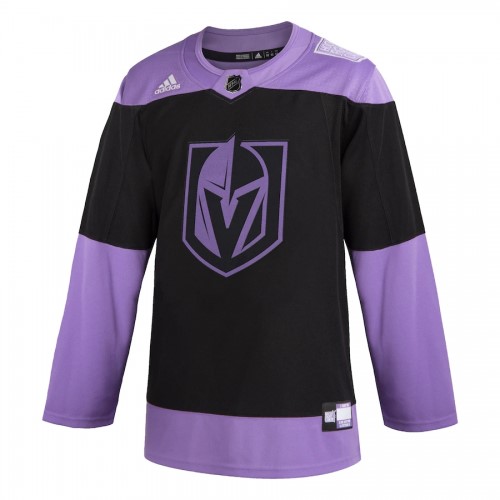 Men's Vegas Golden Knights adidas Black Hockey Fights Cancer Custom Practice Jersey