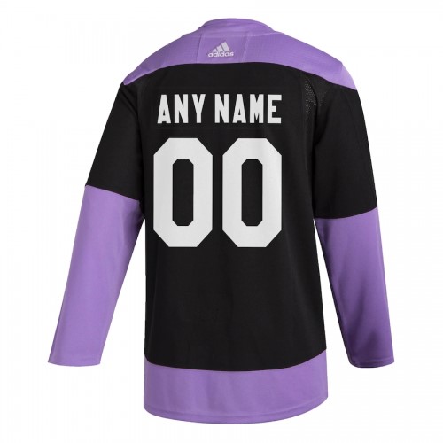 Men's New York Islanders adidas Black Hockey Fights Cancer Custom Practice Jersey