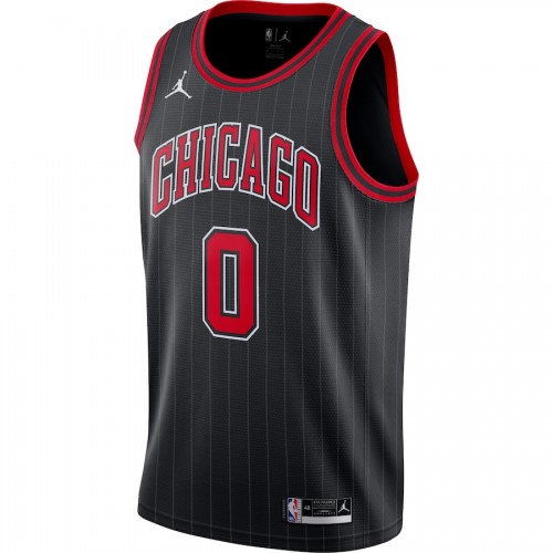 Men's Chicago Bulls Coby White #0 Jordan Brand Black 2020/21 Swingman Jersey - Statement Edition