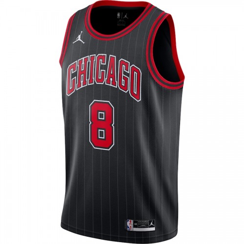 Men's Chicago Bulls Zach LaVine #8 Jordan Black 2020/21 Swingman Jersey - Statement Edition