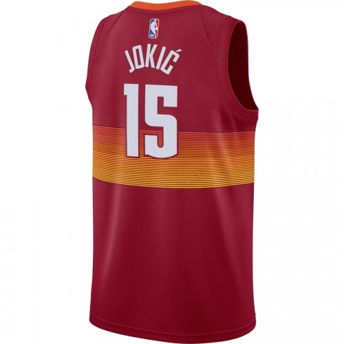 Men's Denver Nuggets Nikola Jokic #15 Nike Red 2020/21 Swingman Player Jersey – City Edition