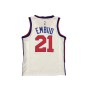 Men's Philadelphia 76ers Joel Embiid #21 White Hardwood Classics Finished Swingman Jersey