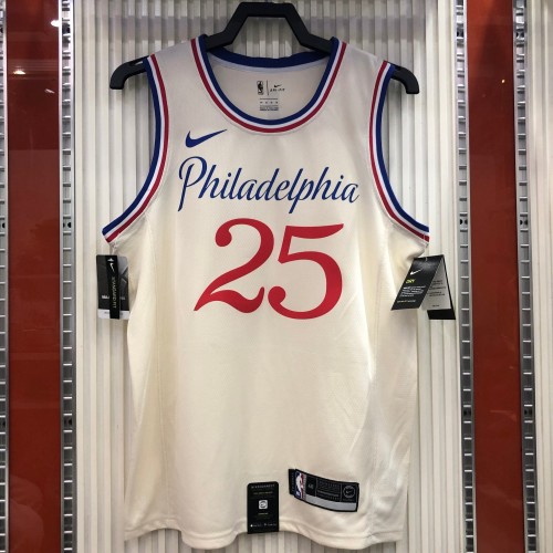 Men's Philadelphia 76ers Ben Simmons #25 White Swingman Jersey - Icon Edition