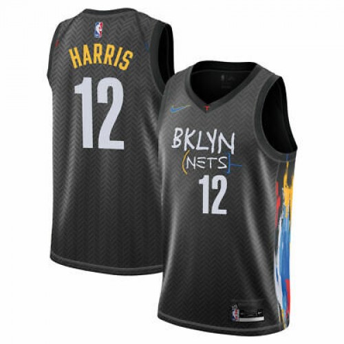 Men's Brooklyn Nets Joe Harris #12 Nike Black 2020/21 Swingman Jersey - City Edition