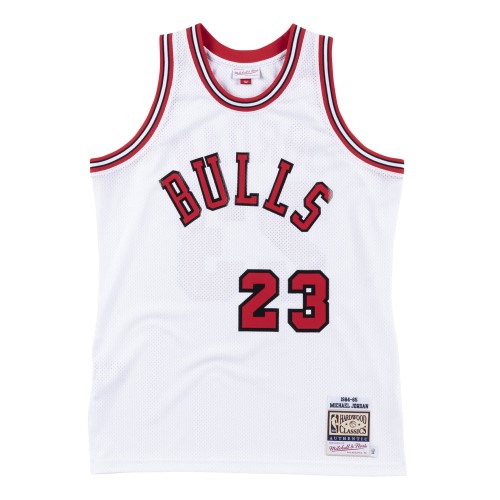 Men's Chicago Bulls Michael Jordan #23 Throwback Mitchell & Ness White 1984-85 Hardwood Classics Player Jersey