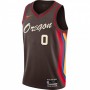 Men's Portland Trail Blazers Damian Lillard #0 Nike Brown 20/21 Swingman Player Jersey–City Edition