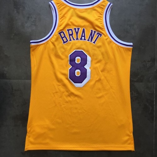 Men's Los Angeles Lakers Kobe Bryant #8 Throwback Mitchell & Ness Yellow 1996-97 Hardwood Classics Jersey