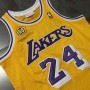 Men's Los Angeles Lakers Kobe Bryant #24 Throwback Mitchell & Ness Yellow 2007-08 Hardwood Classics Jersey