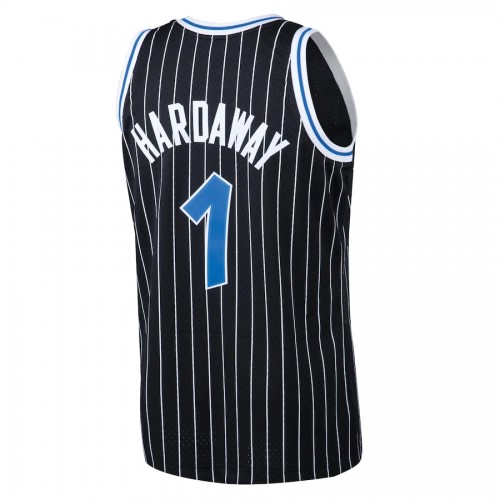 Men's Orlando Magic Anfernee Hardaway #1 Throwback Mitchell & Ness Black 94-95 Hardwood Classics Jersey