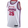 Men's Philadelphia 76ers Ben Simmons #25 White Hardwood Classics Finished Swingman Jersey