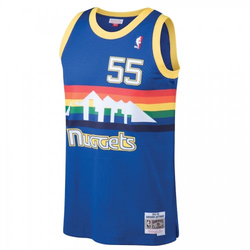 Men's Denver Nuggets Dikembe Mutombo #55 Mitchell&Ness Blue 91-92 Hardwood Classics Swingman Jersey