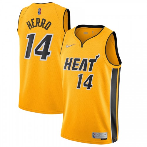 Men's Miami Heat Tyler Herro #14 Nike Yellow 20/21 Swingman Jersey - Earned Edition