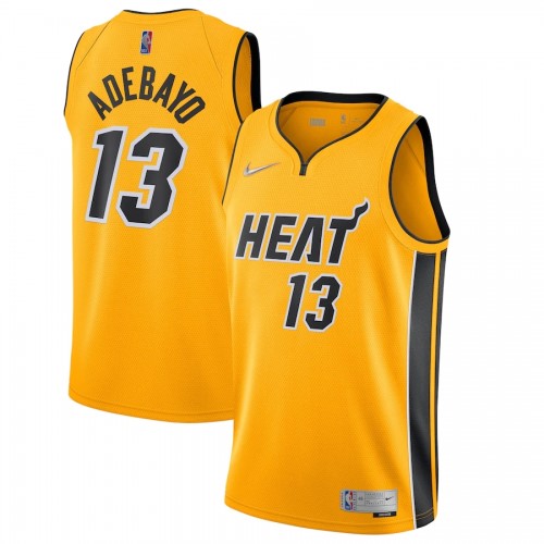 Men's Miami Heat Bam Adebayo #13 Nike Yellow 20/21 Swingman Jersey - Earned Edition