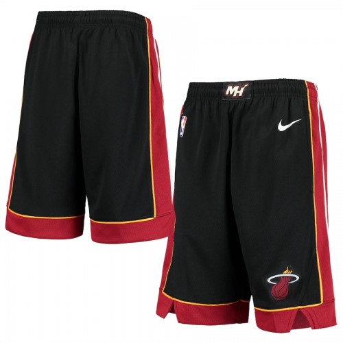 Men's Miami Heat Nike Black 2020/21 Swingman Shorts - Icon Edition