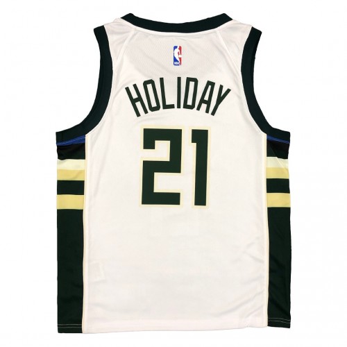 Men's Milwaukee Bucks Jrue Holiday #21 Nike White 2020/21 Swingman Jersey - Association Edition