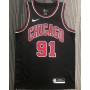 Men's Chicago Bulls Dennis Rodman #91 Nike Black Swingman Jersey - Statement Edition