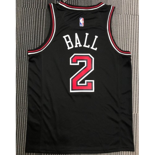 Men's Chicago Bulls Lonzo Ball #2 Nike Black Swingman Jersey - Statement Edition