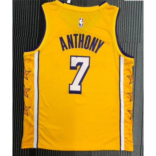 Men's Los Angeles Lakers Carmelo Anthony #7 Nike Yellow Swingman NBA Jersey - City Edition