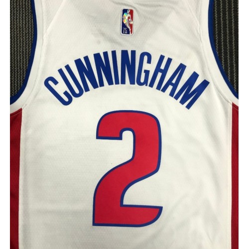 Men's Detroit Pistons Cade Cunningham #2 Nike White 2021/22 Swingman NBA Jersey - Icon Edition