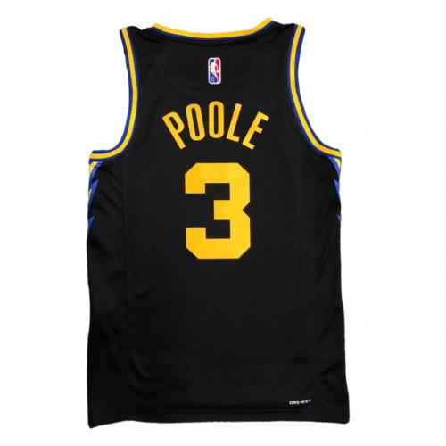 Men's Golden State Warriors Jordan Poole #3 Black 2021/22 Swingman Jersey - City Edition