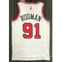 Men's Chicago Bulls Dennis Rodman #91 Nike White 2021/22 Swingman NBA Jersey - Icon Edition